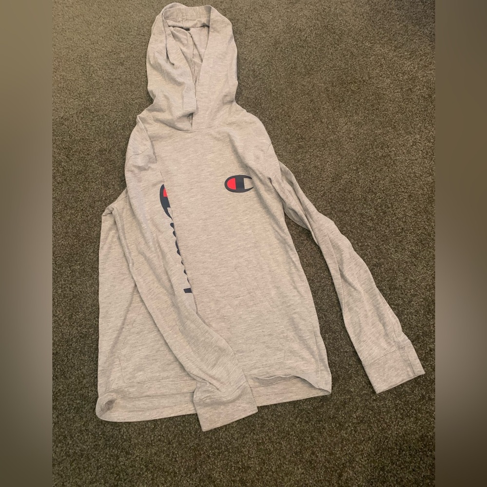 Champion long peeve hooded t shirt